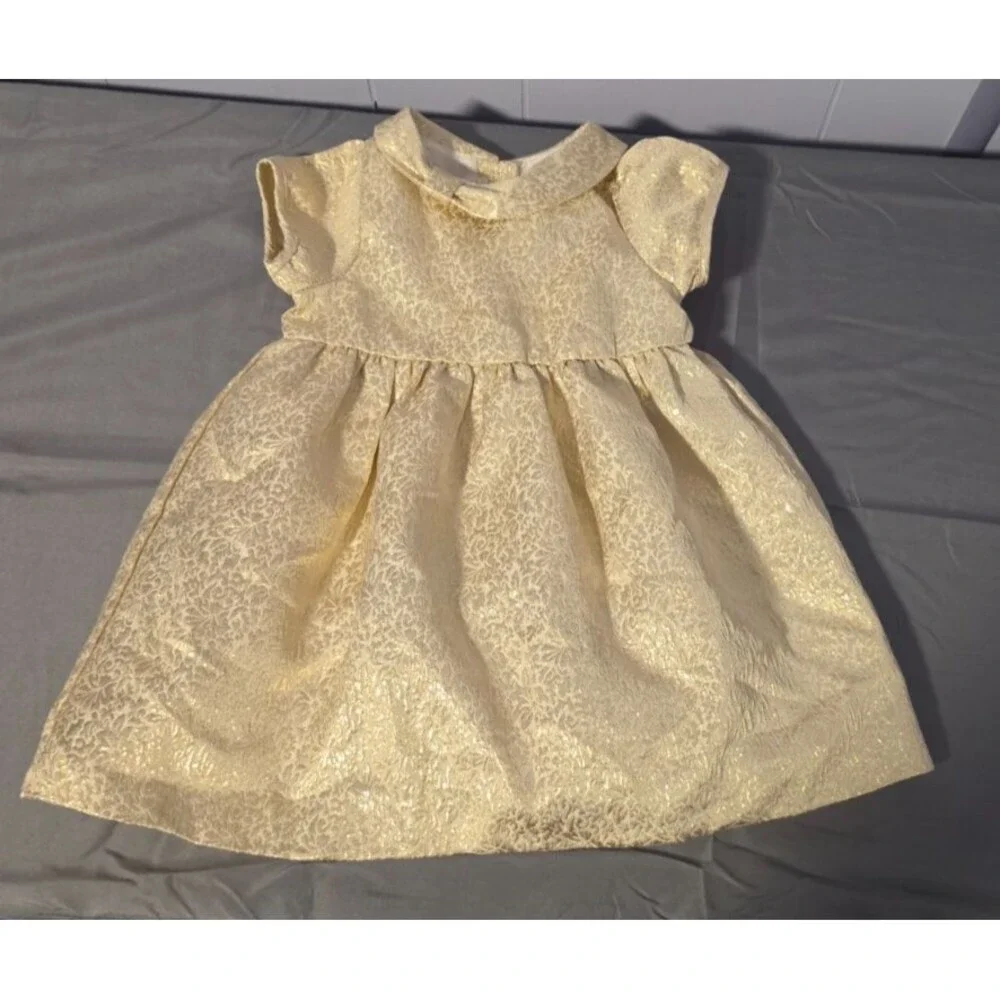 Gymboree Girls 12-18 Months Gold Holiday Xmas Christmas Picture Dress